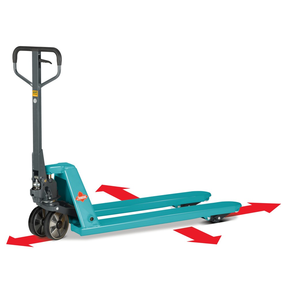 Product afbeelding: 4-weg handtranspallet Ameise® PTM 2.5 Cross, draagvermogen 2.500 kg / 1.500 kg, vorklengte 1.150 mm, polyurethaan