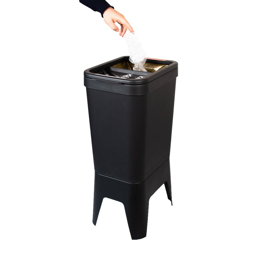 Produktabbildung Nr. 2: Afvalbak BON TON Circubin, van 100% gerecycled polypropyleen, 2 x 20 liter, open, antraciet