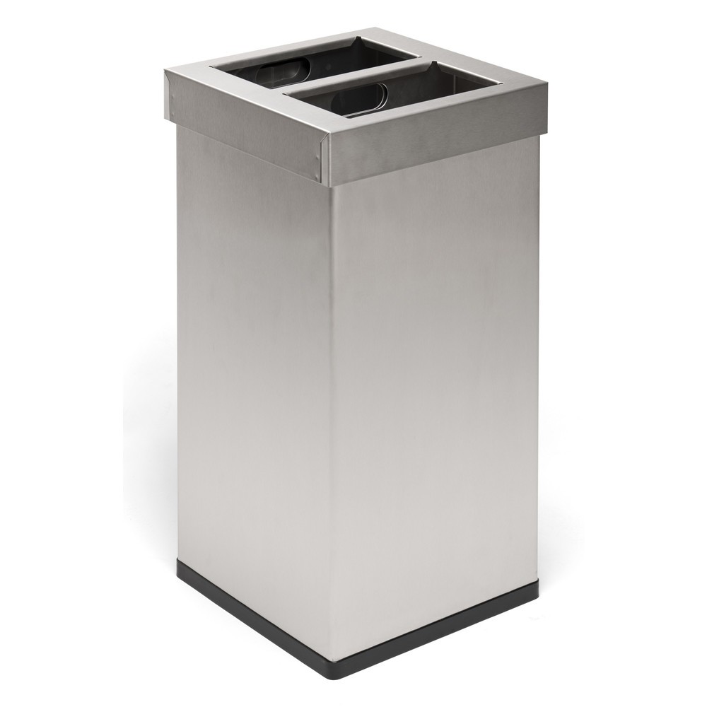 Product afbeelding: Afvalbak CARRO Mix, van roestvrij staal, 2x52,5 liter