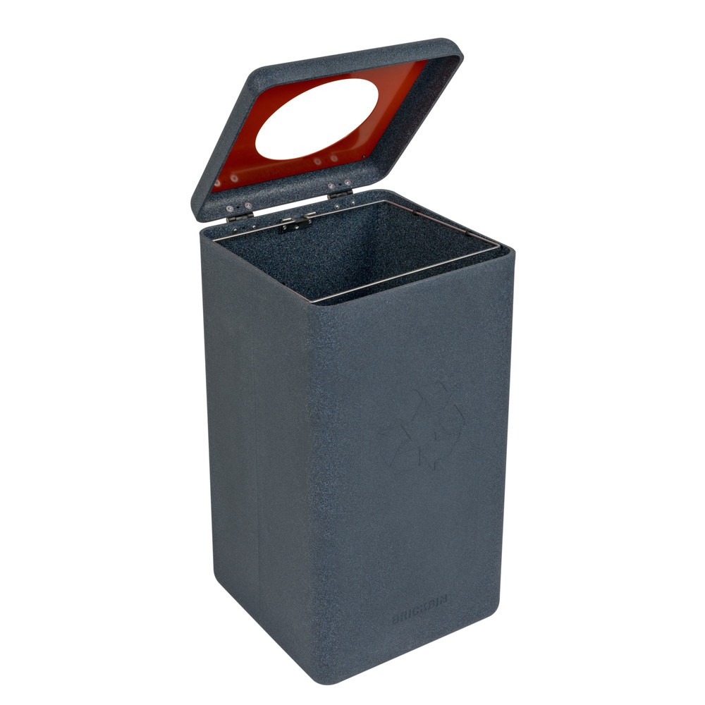Produktabbildung Nr. 3: Afvalbak voor plastic BRICKBIN, van gerecyclede kunststof, 65 liter, vierkant, grijs / oranje