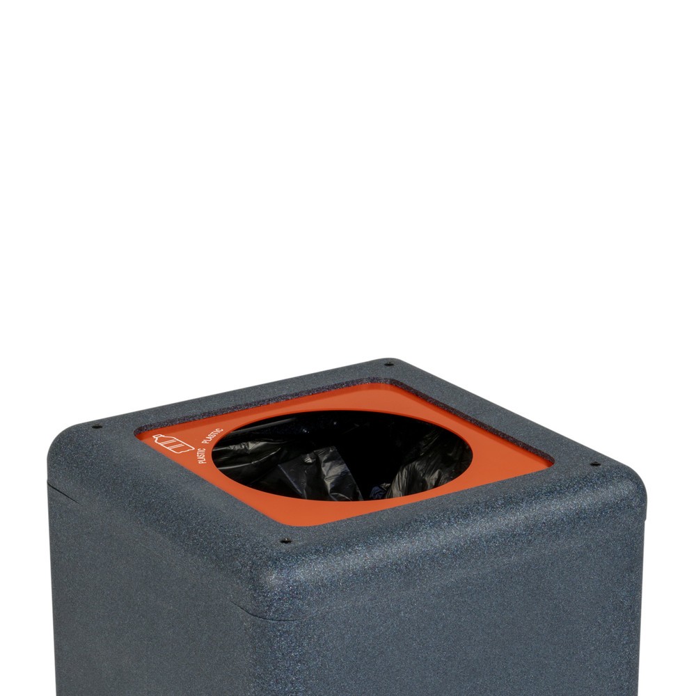 Produktabbildung Nr. 6: Afvalbak voor plastic BRICKBIN, van gerecyclede kunststof, 65 liter, vierkant, grijs / oranje