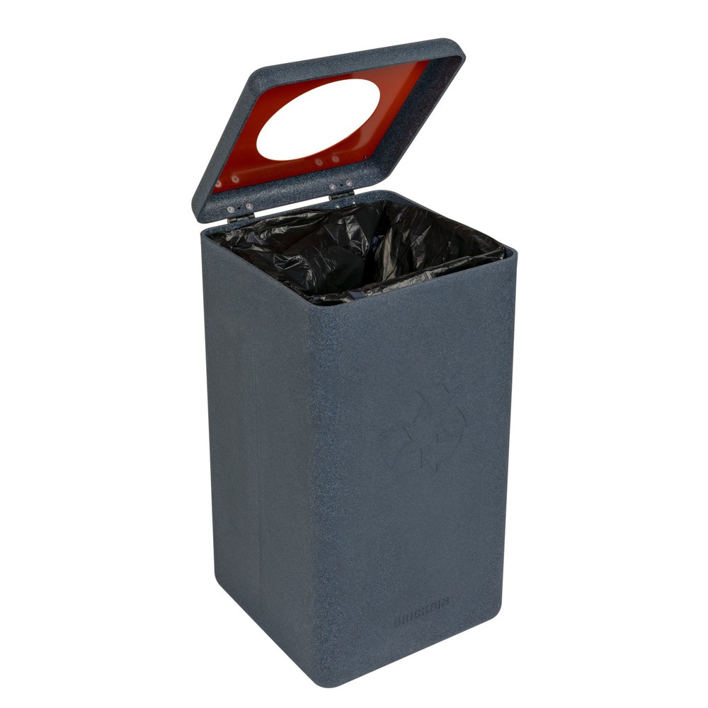 Produktabbildung Nr. 7: Afvalbak voor plastic BRICKBIN, van gerecyclede kunststof, 65 liter, vierkant, grijs / oranje