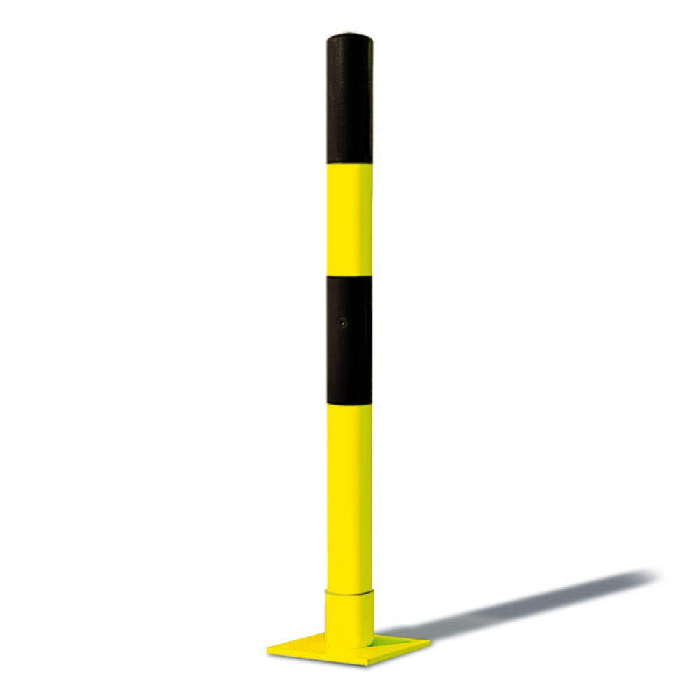 Produktabbildung Nr. 1: Afzetpaal MORION-SWING, zelfoprichtend, ronde buis Ø 76 mm, voor keilboutbevestiging, zwart/geel