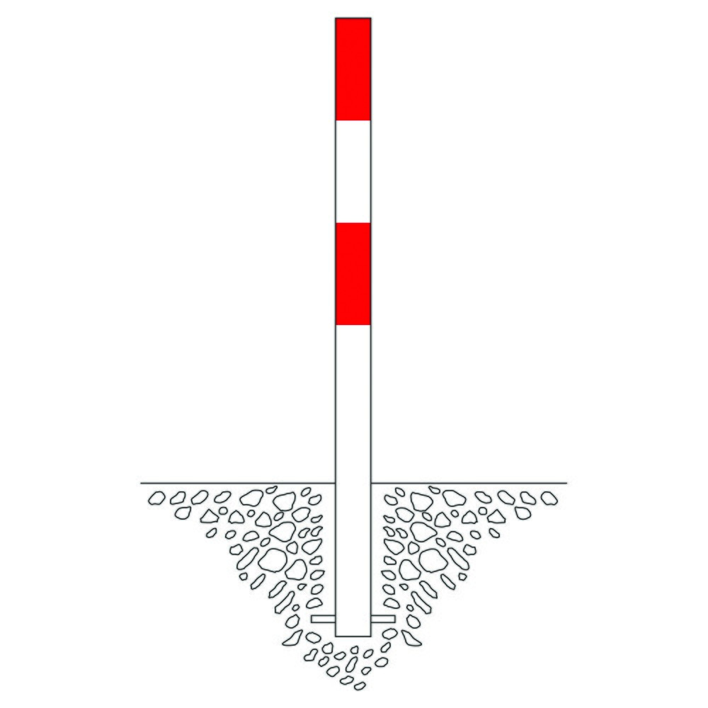 Produktabbildung Nr. 2: Afzetpaal MORION, vast, ronde buis Ø 76 mm, thermisch verzinkt & gelakt, voor verankeren in beton, 1 kettingoog