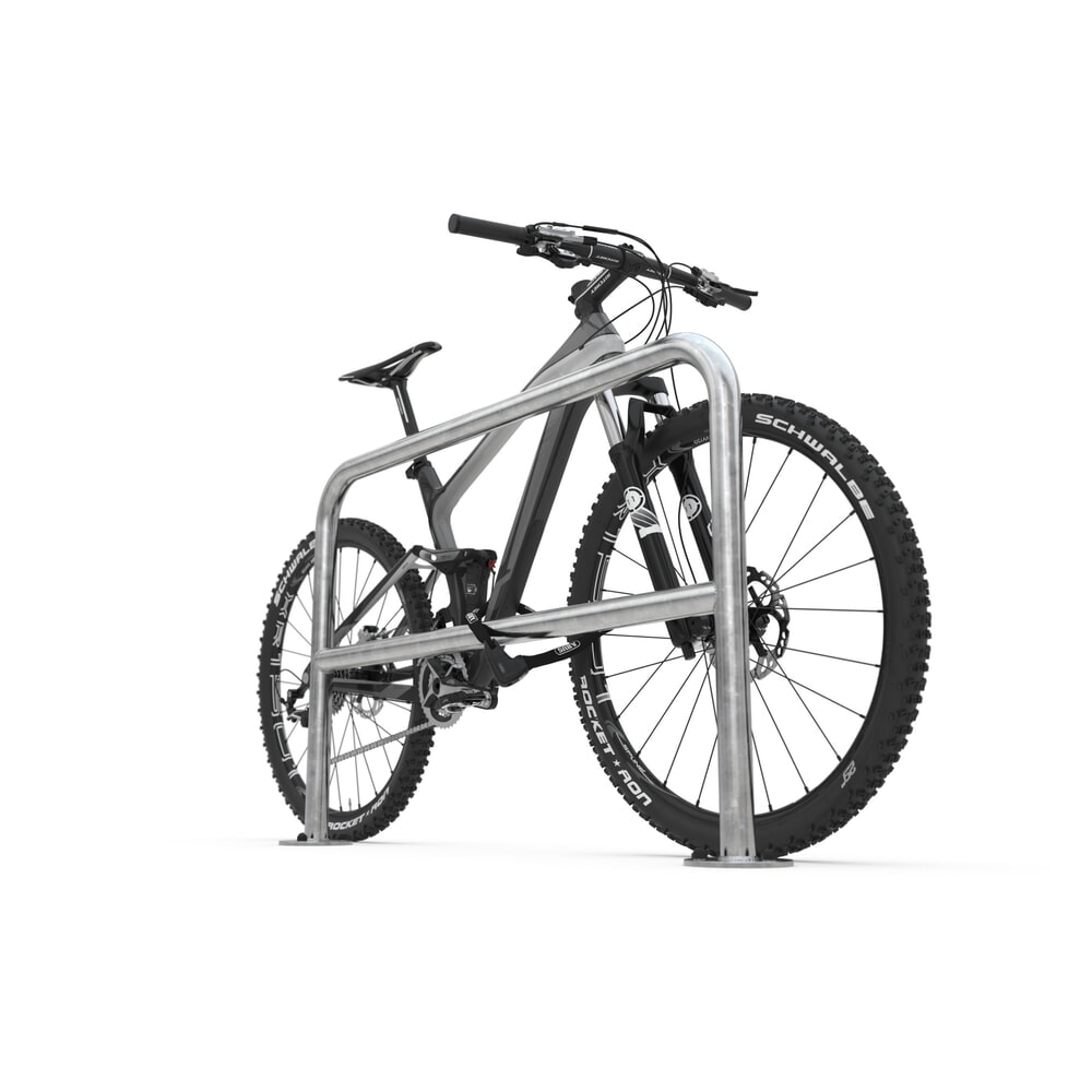 N° de l'image du produit 4 : Arceau range vélo avec tube coudé, à cheviller, longueur 1 500 mm