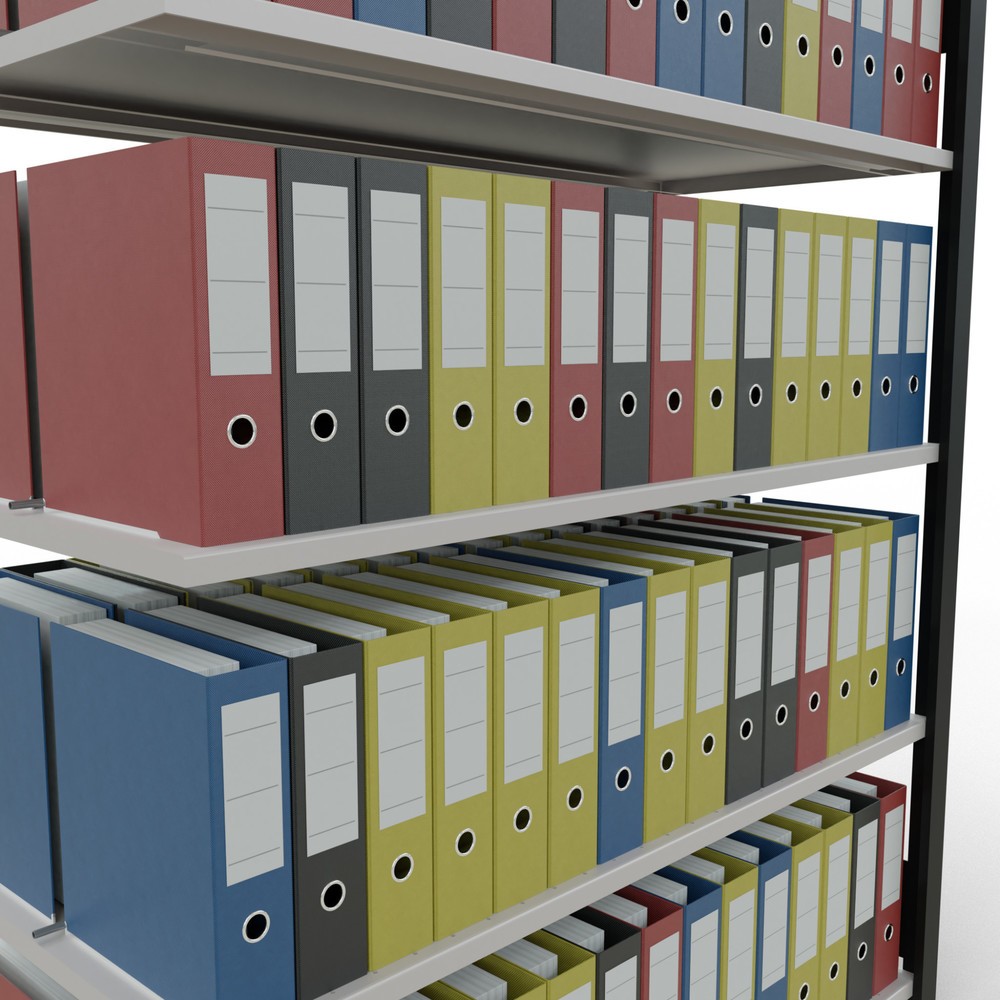 Produktabbildung Nr. 3: Archiefrekken SCHULTE AV, dubbelzijdig, met middenaanslagen, VL 150 kg, zwart, hxbxd 1.800 x 1.300 x 600 mm