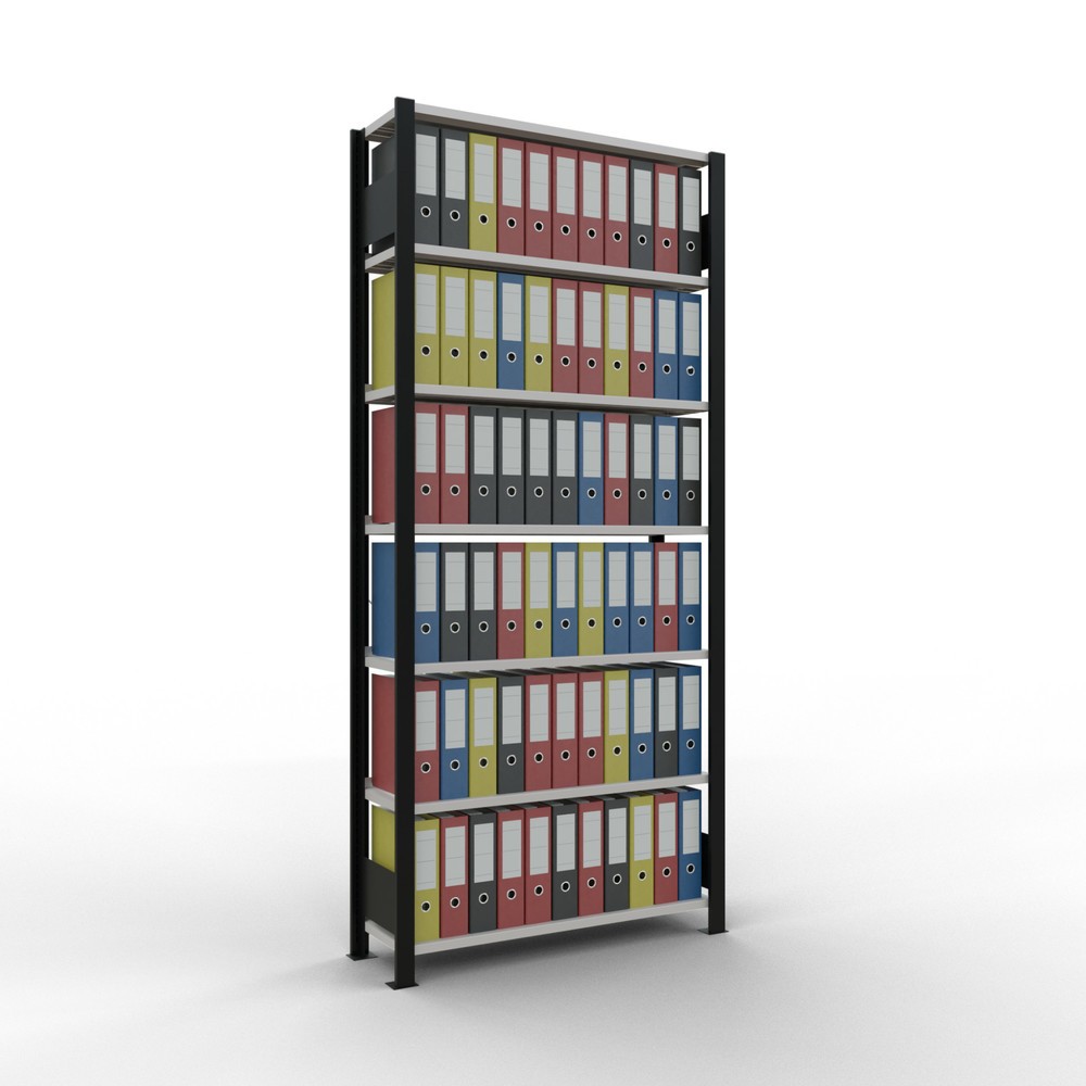 Produktabbildung Nr. 2: Archiefrekken SCHULTE BV, eenzijdig, met eindaanslagen, VL 85 kg, zwart, hxbxd 2.300 x 1.000 x 300 mm