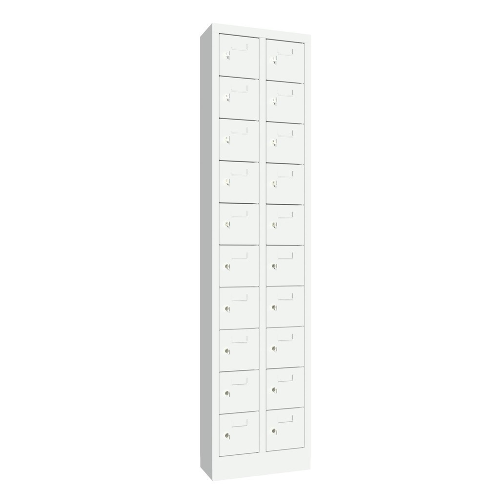 Produktabbildung Nr. 5: Armoire à petits compartiments PAVOY, 20 compartiments, H x l x P 1 950 x 460 x 200 mm, avec porte-étiquettes, gris clair, gris clair
