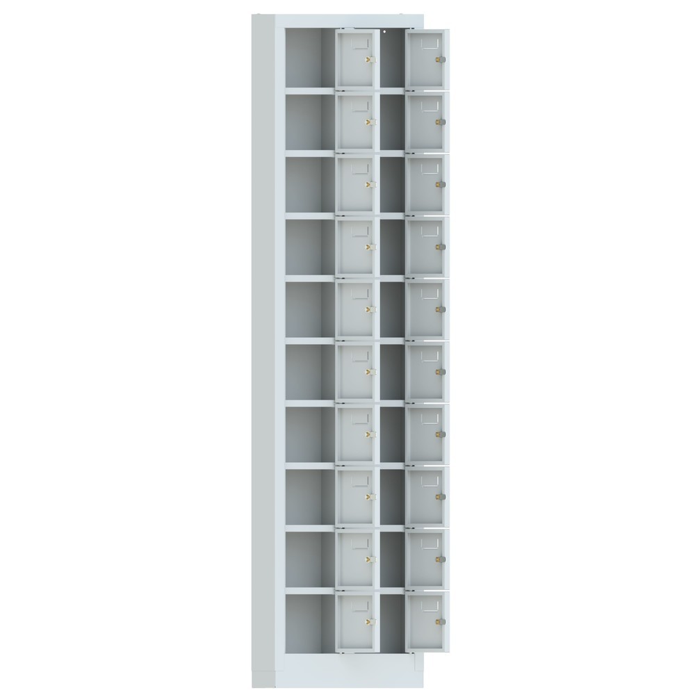 Produktabbildung Nr. 6: Armoire à petits compartiments PAVOY, 20 compartiments, H x l x P 1 950 x 460 x 200 mm, avec porte-étiquettes, gris clair, gris clair