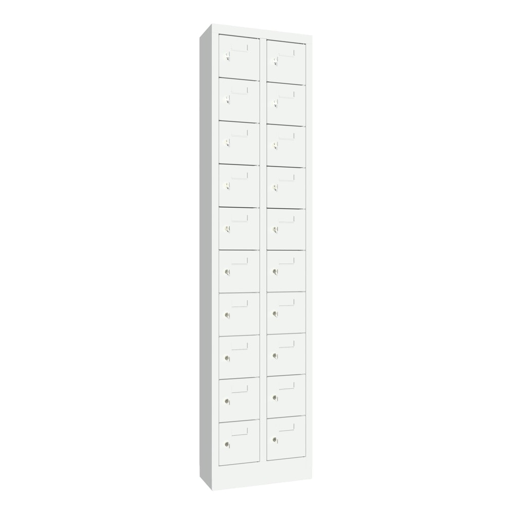 Produktabbildung Nr. 1: Armoire à petits compartiments PAVOY, 20 compartiments, H x l x P 1 950 x 460 x 200 mm, avec porte-étiquettes, gris clair, gris clair