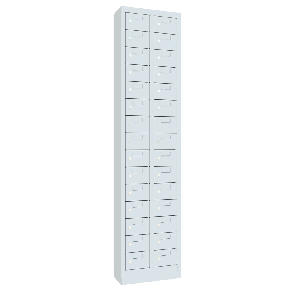 Produktabbildung Nr. 5: Armoire à petits compartiments PAVOY, 30 compartiments, H x l x P 1 950 x 460 x 200 mm, avec porte-étiquettes, gris clair, gris clair