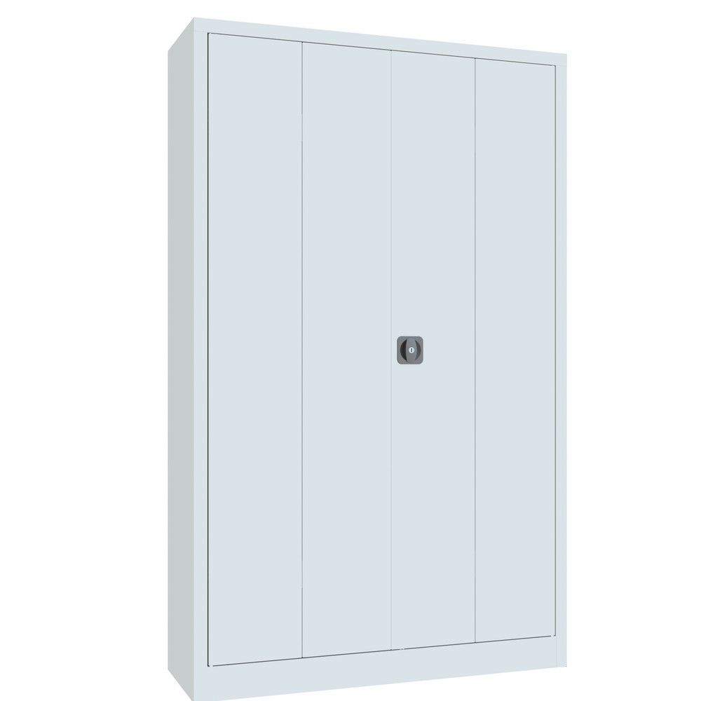 N° de l'image du produit 9 : Armoire à porte repliable PAVOY avec 4 tablettes, H x l x P 1 950 x 1 200 x 400 mm, gris clair, gris clair
