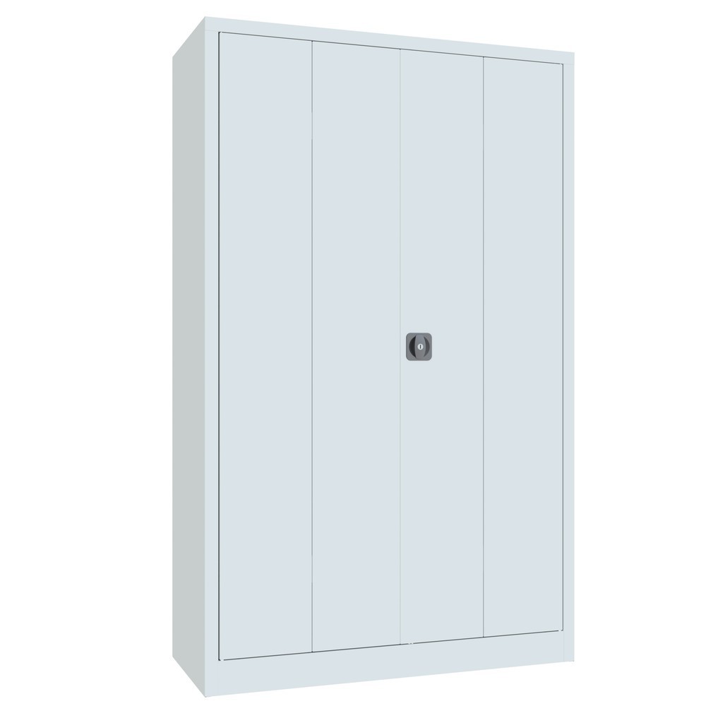 N° de l'image du produit 9 : Armoire à porte repliable PAVOY avec 4 tablettes, H x l x P 1 950 x 1 200 x 500 mm, gris clair, gris clair