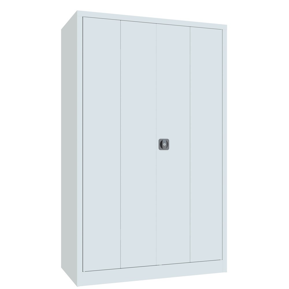 N° de l'image du produit 9 : Armoire à porte repliable PAVOY avec 4 tablettes, H x l x P 1 950 x 1 200 x 600 mm, gris clair, gris clair