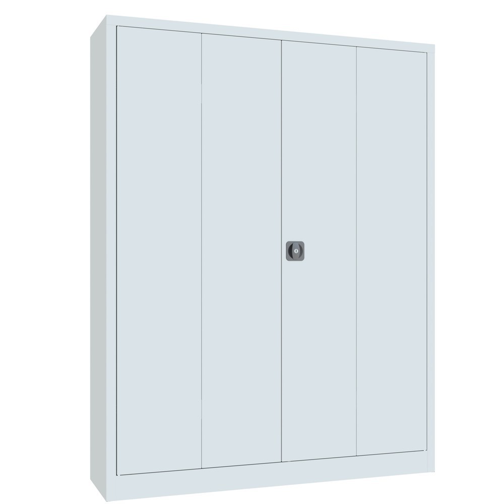 N° de l'image du produit 9 : Armoire à porte repliable PAVOY avec 4 tablettes, H x l x P 1 950 x 1 500 x 400 mm, gris clair, gris clair