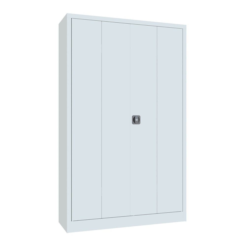 N° de l'image du produit 1 : Armoire à porte repliable PAVOY avec 4 tablettes, H x l x P 1 950 x 1 200 x 400 mm, gris clair, gris clair