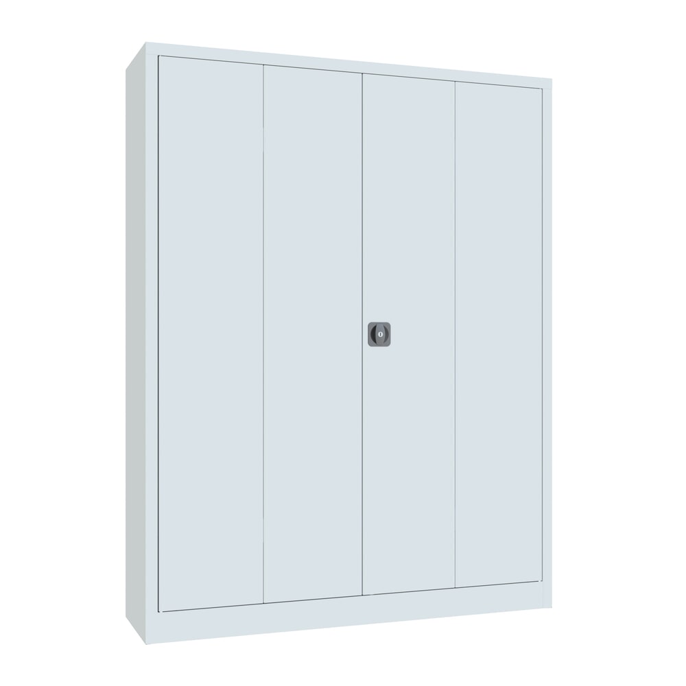 N° de l'image du produit 1 : Armoire à porte repliable PAVOY avec 4 tablettes, H x l x P 1 950 x 1 500 x 400 mm, gris clair, gris clair