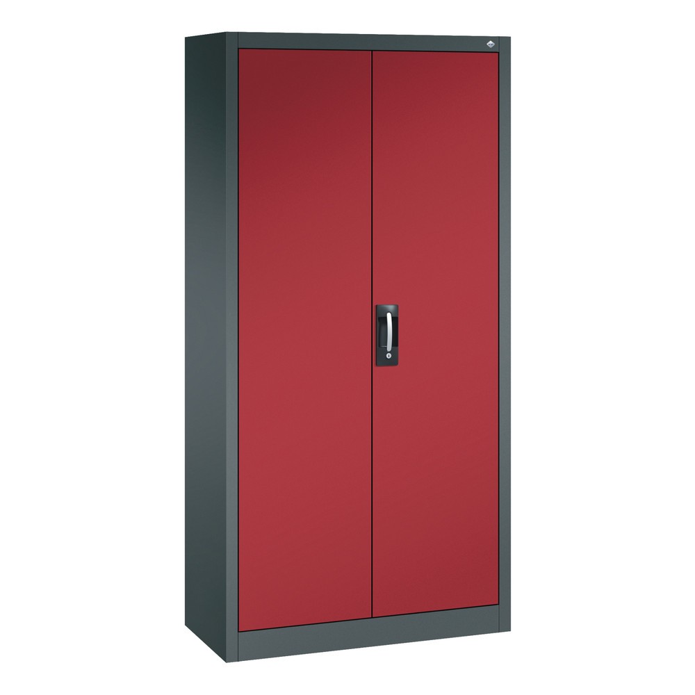 Produktabbildung Nr. 1: Armoire à portes battantes avec 21 compartiments, H x l x P 1 950 x 930 x 400 mm, gris anthracite, rouge rubis