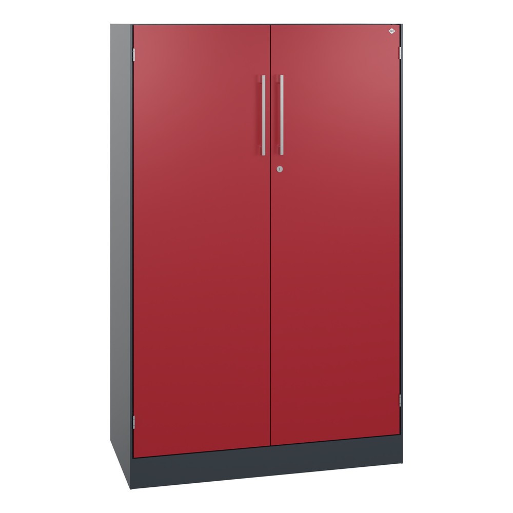 Produktabbildung Nr. 1: Armoire à portes battantes C+P Asisto, 3 hauteurs de classeur, largeur 800 mm, gris anthracite, rouge rubis