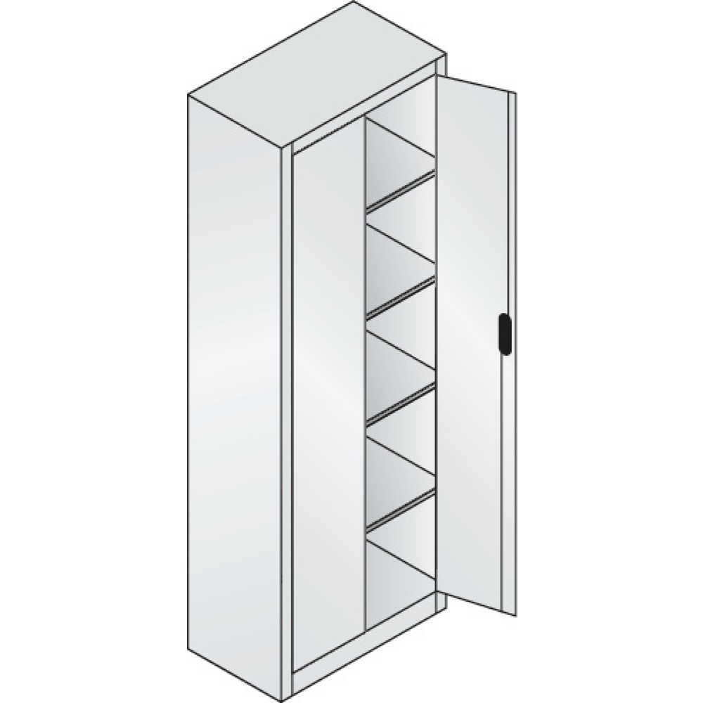 Produktabbildung Nr. 17: Armoire à portes battantes d’atelier C+P avec 4 tablettes, H x l x P 1 950 x 700 x 400 mm, gris clair, bleu clair