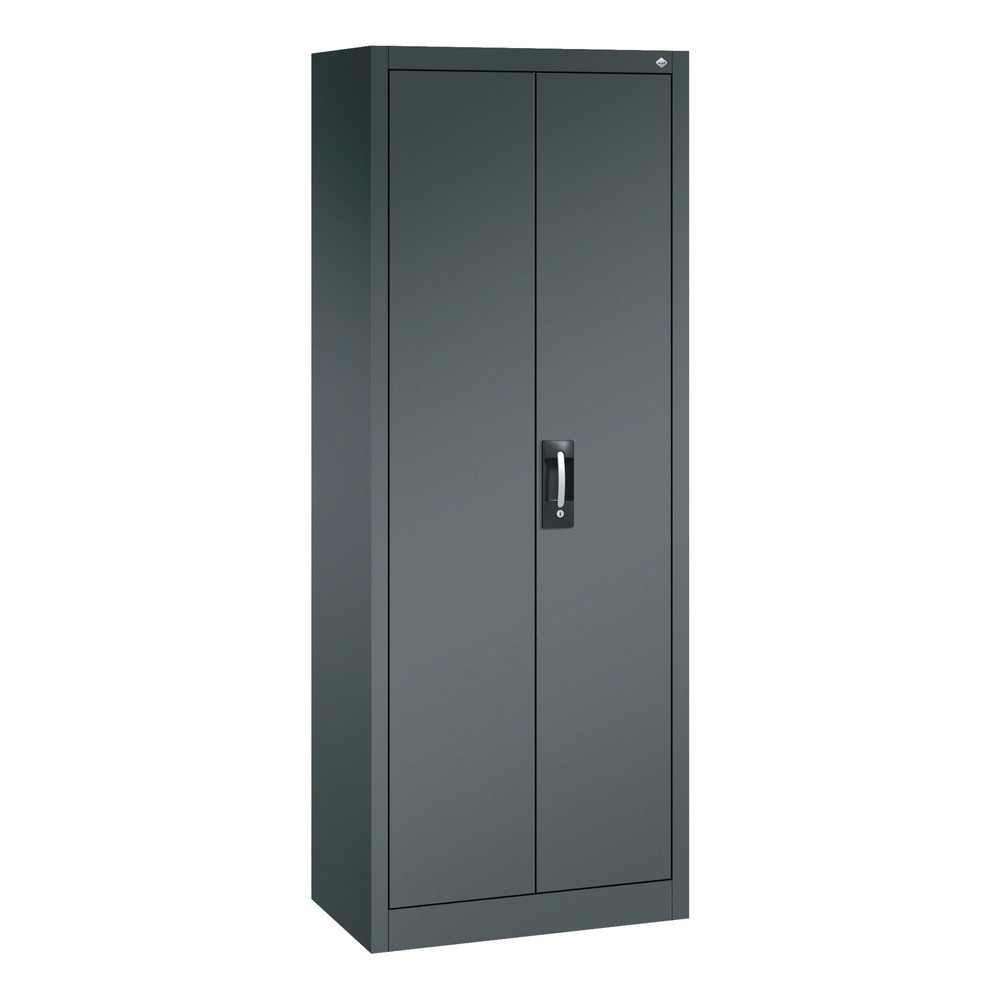 N° de l'image du produit 1 : Armoire à portes battantes d’atelier C+P avec 4 tablettes, H x l x P 1 950 x 700 x 400 mm, gris anthracite, gris anthracite