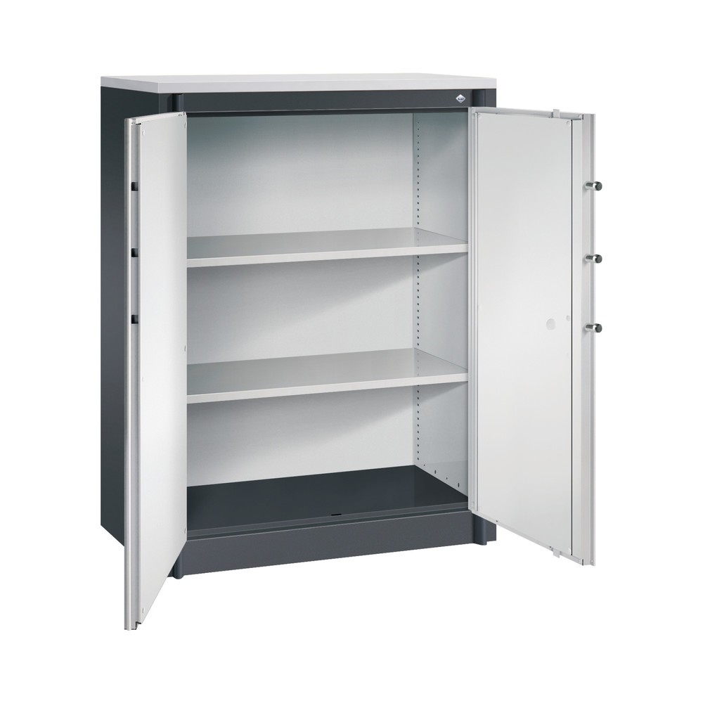 N° de l'image du produit 3 : Armoire à portes battantes de sécurité C+P, 3 niveaux, H x l x P 1 226 x 930 x 500 mm, gris noir/gris clair, Gris clair