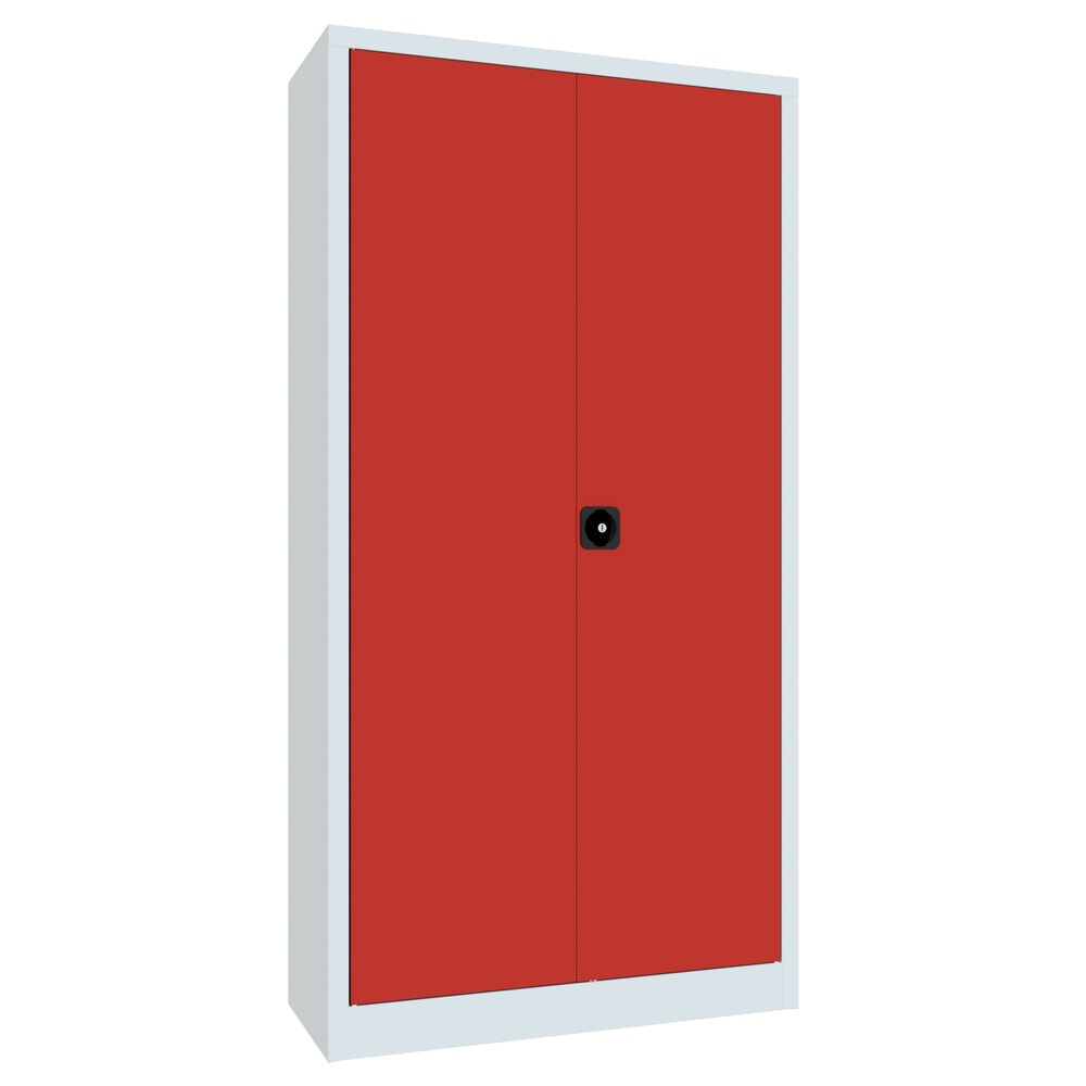 Produktabbildung Nr. 1: Armoire à portes battantes PAVOY, 4 tablettes, H x l x P 1 950 x 1 000 x 400 mm, rouge feu, gris clair