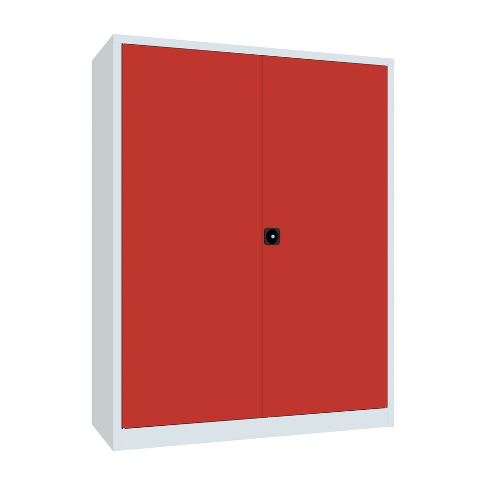 Illustration du produit: Armoire à portes battantes PAVOY, 4 tablettes, H x l x P 1 950 x 1 500 x 600 mm, rouge feu, gris clair