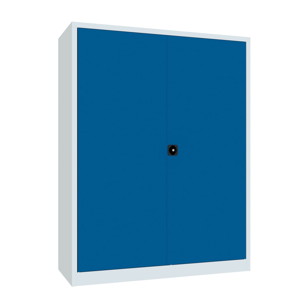 Illustration du produit: Armoire à portes battantes PAVOY, 4 tablettes, H x l x P 1 950 x 1 500 x 600 mm, bleu gentiane, gris clair