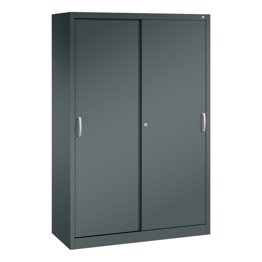 Illustration du produit: Armoire à portes coulissantes d’atelier C+P avec 4 tablettes, H x l x P 1 950 x 1 200 x 500 mm, gris anthracite, gris anthracite