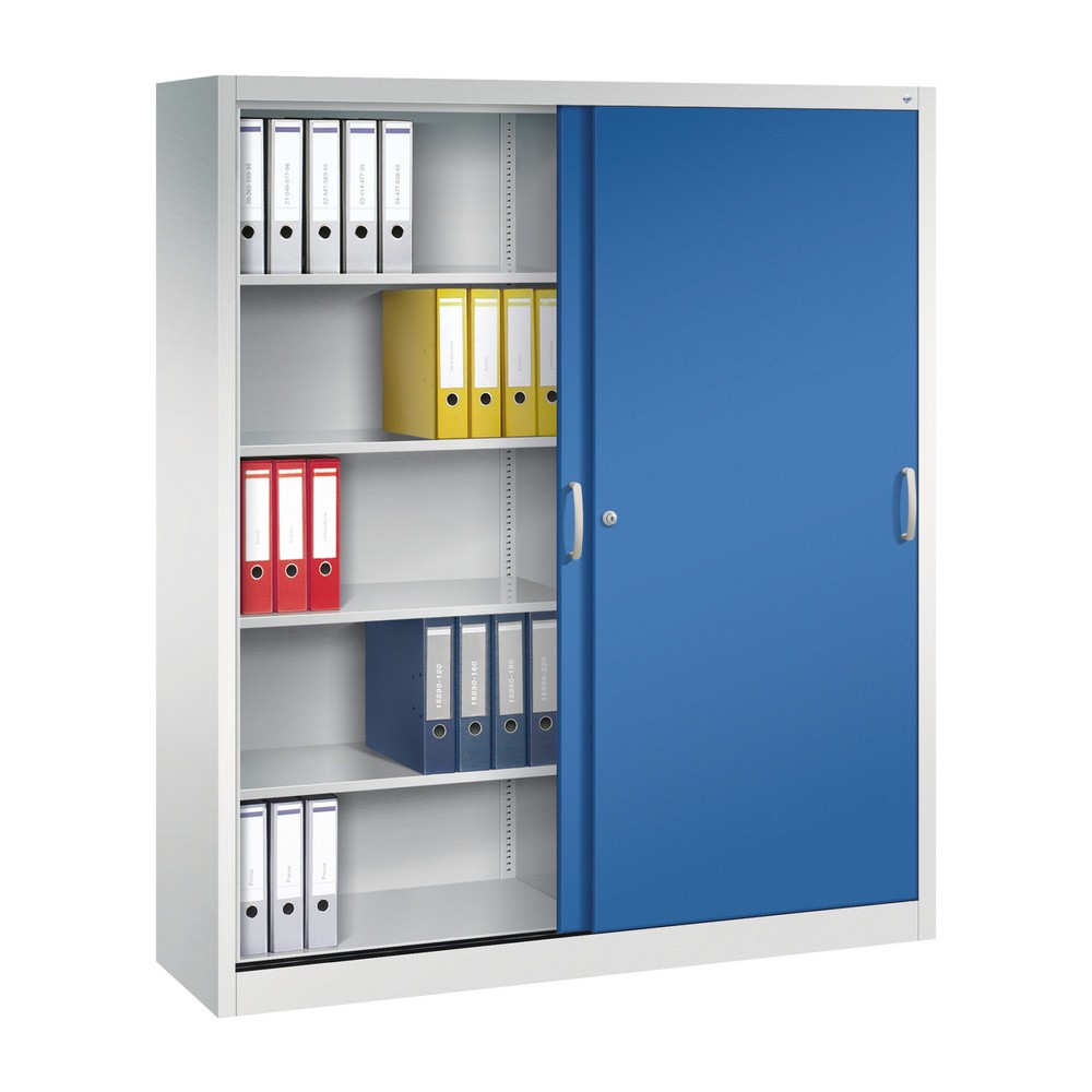 Produktabbildung Nr. 4: Armoire à portes coulissantes, 1 950 x 1 600 x 400 mm, gris clair, bleu gentiane