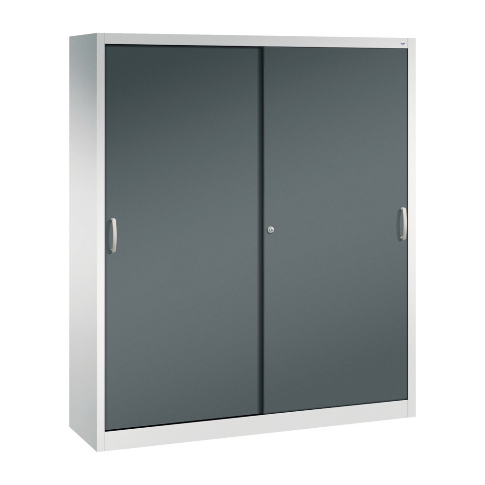 Illustration du produit: Armoire à portes coulissantes, 1 950 x 1 600 x 400 mm, gris clair, gris anthracite