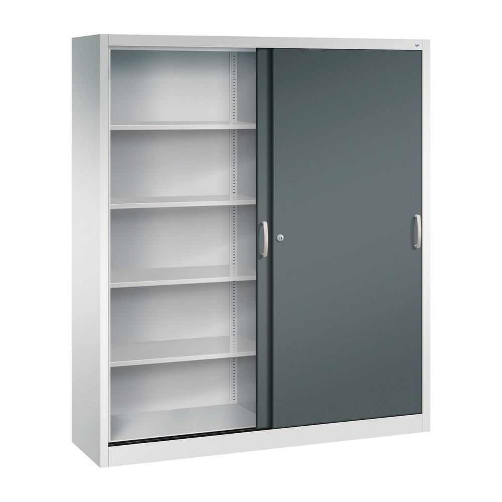 Produktabbildung Nr. 3: Armoire à portes coulissantes, 1 950 x 1 600 x 400 mm, gris clair, gris anthracite