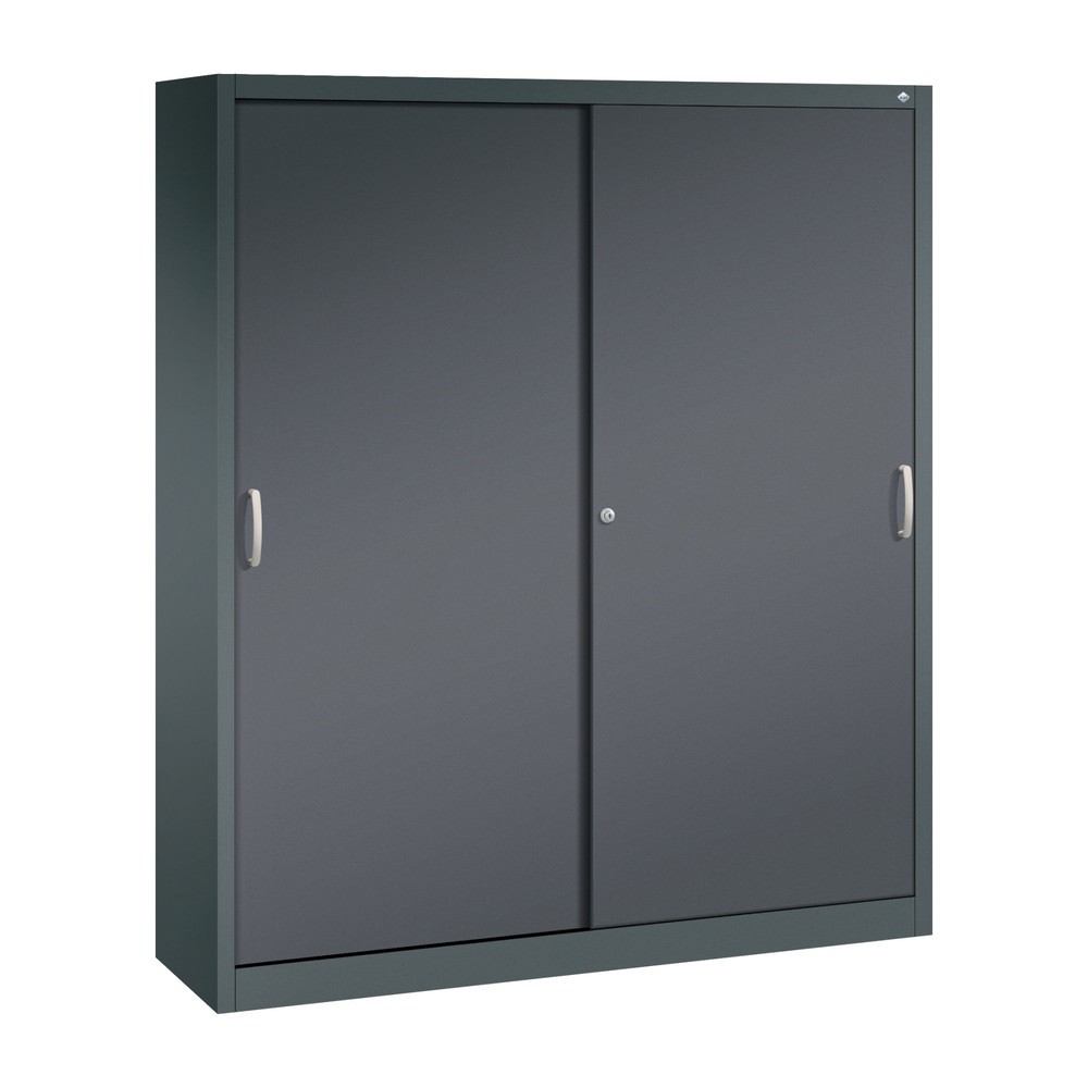 Illustration du produit: Armoire à portes coulissantes, 1 950 x 1 600 x 400 mm, gris anthracite, gris noir
