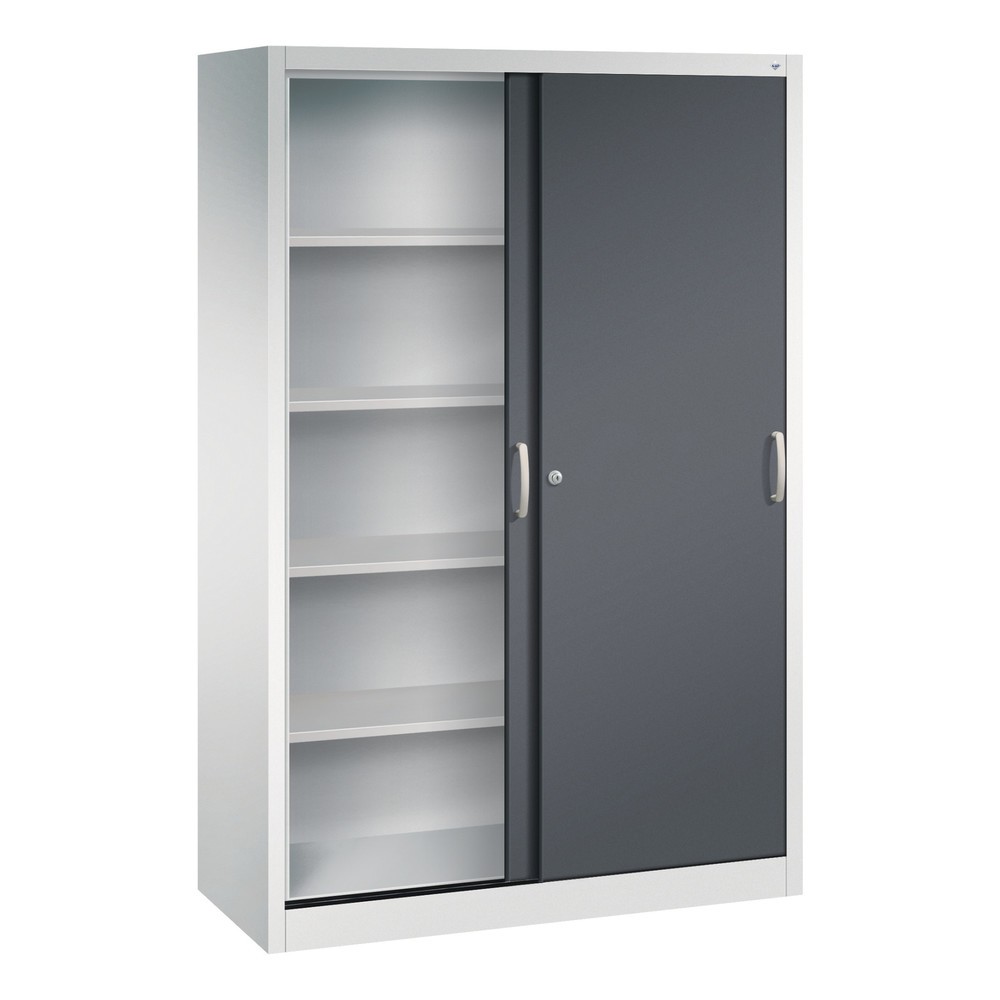 Produktabbildung Nr. 3: Armoire à portes coulissantes, 1 950 x 1 200 x 500 mm, gris clair, gris noir
