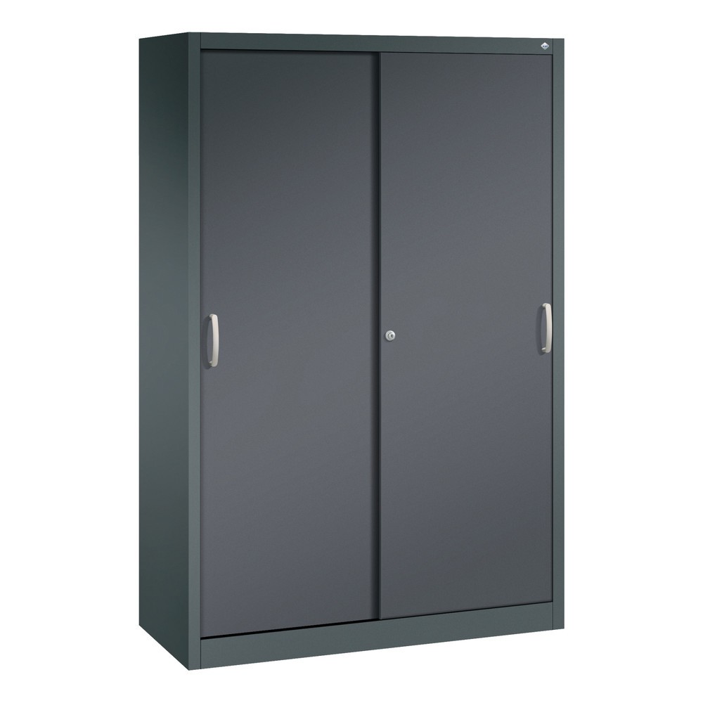 Illustration du produit: Armoire à portes coulissantes, 1 950 x 1 200 x 500 mm, gris anthracite, gris noir