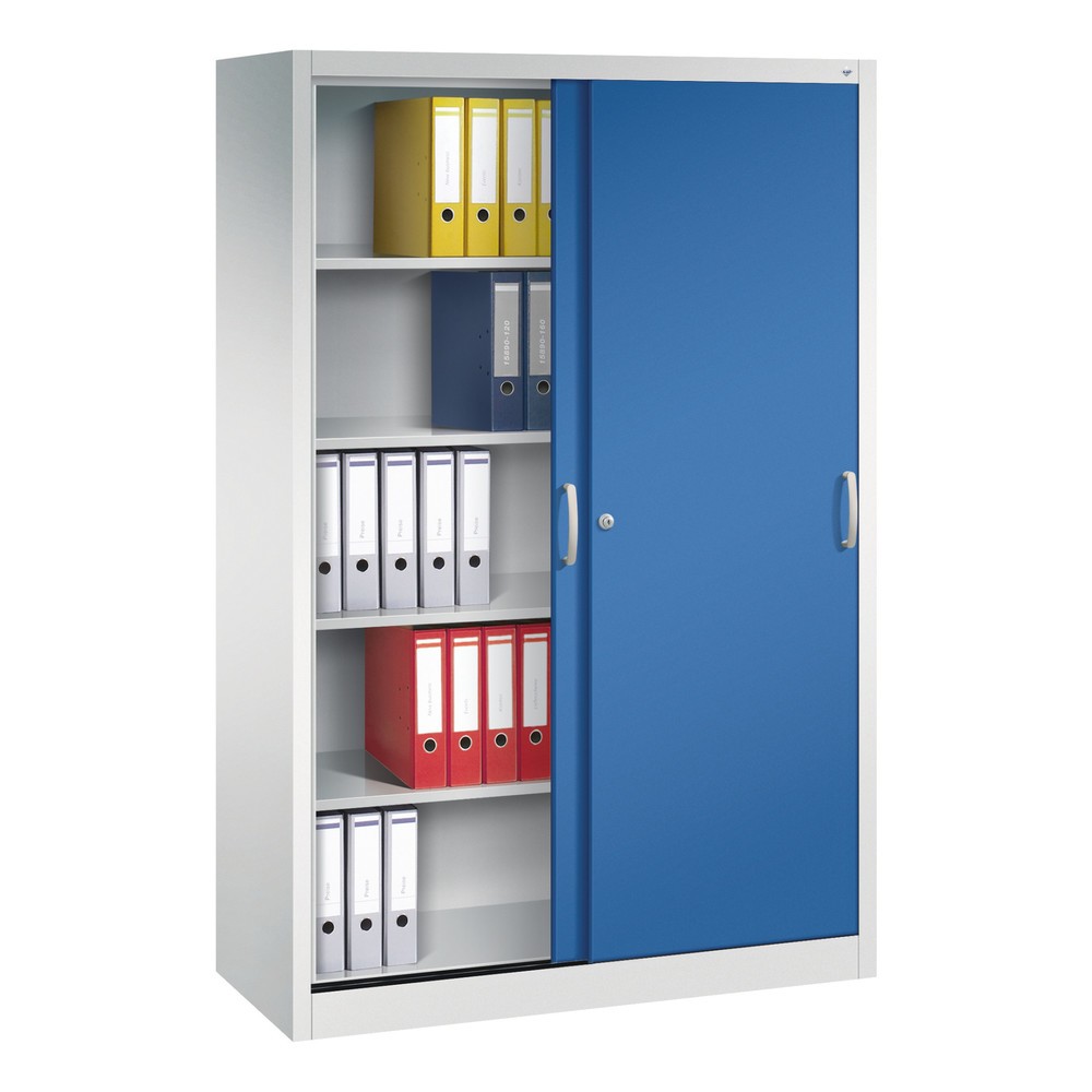 Illustration du produit: Armoire à portes coulissantes, 1 950 x 1 200 x 500 mm, gris clair, bleu gentiane