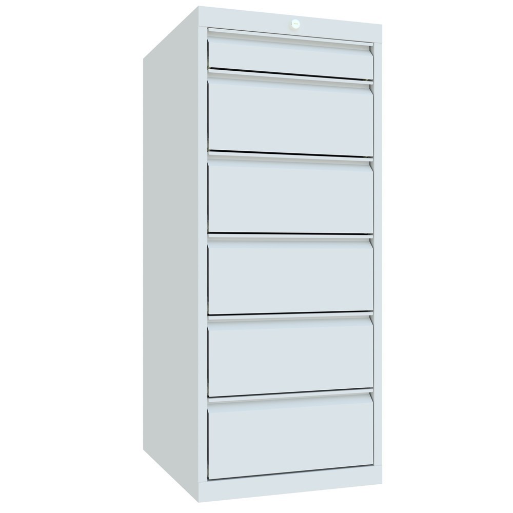 Produktabbildung Nr. 2: Armoire à tiroirs PAVOY, hauteur 1 200 mm, tiroirs 1 x 100 mm + 5 x 200 mm, largeur 500 mm, gris clair, gris clair