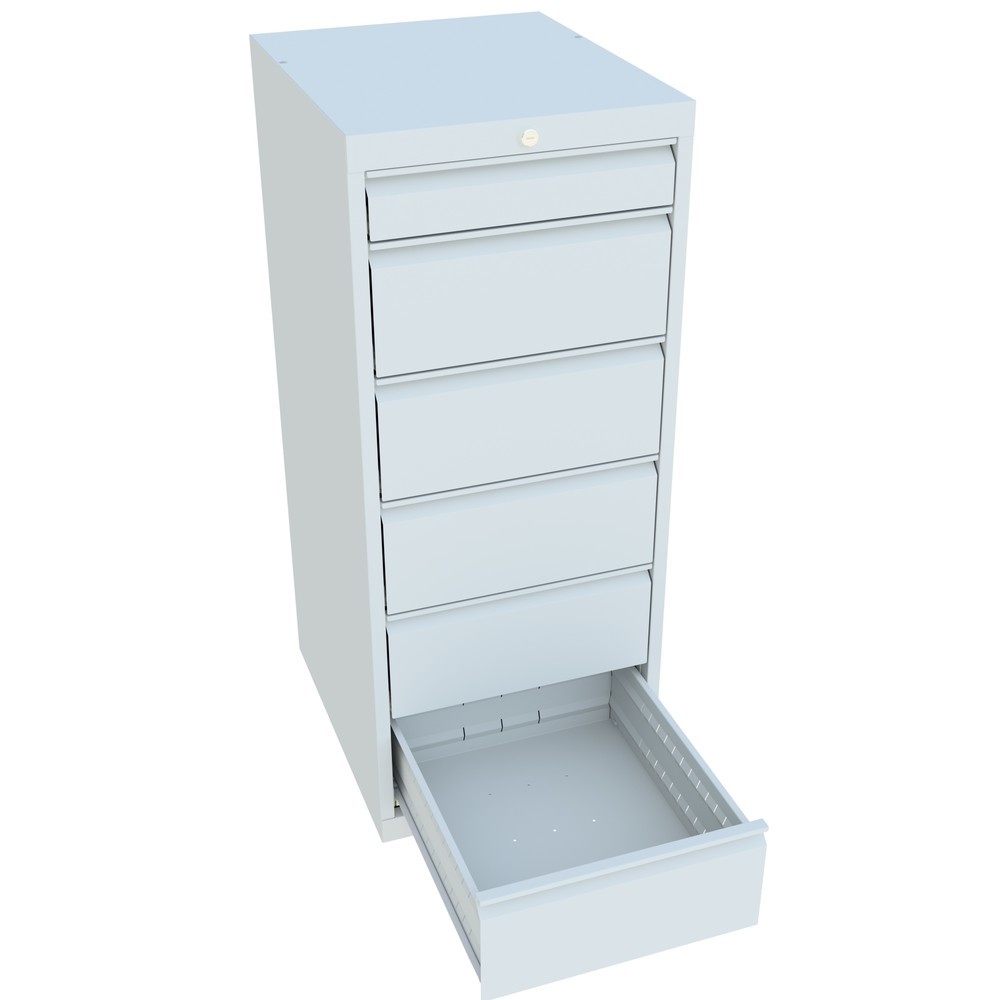 Produktabbildung Nr. 3: Armoire à tiroirs PAVOY, hauteur 1 200 mm, tiroirs 1 x 100 mm + 5 x 200 mm, largeur 500 mm, gris clair, gris clair