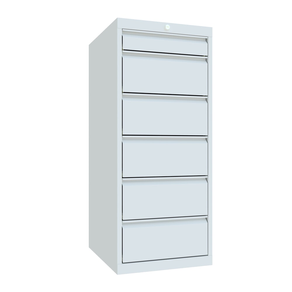 Produktabbildung Nr. 1: Armoire à tiroirs PAVOY, hauteur 1 200 mm, tiroirs 1 x 100 mm + 5 x 200 mm, largeur 500 mm, gris clair, gris clair