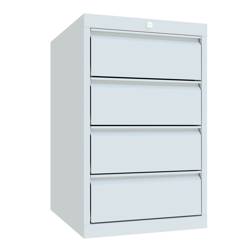 N° de l'image du produit 3 : Armoire à tiroirs PAVOY, hauteur 800 mm, tiroirs 4 x 175 mm, largeur 500 mm, gris clair, gris clair