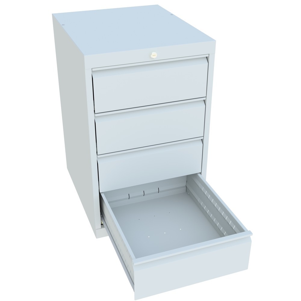 N° de l'image du produit 4 : Armoire à tiroirs PAVOY, hauteur 800 mm, tiroirs 4 x 175 mm, largeur 500 mm, gris clair, gris clair
