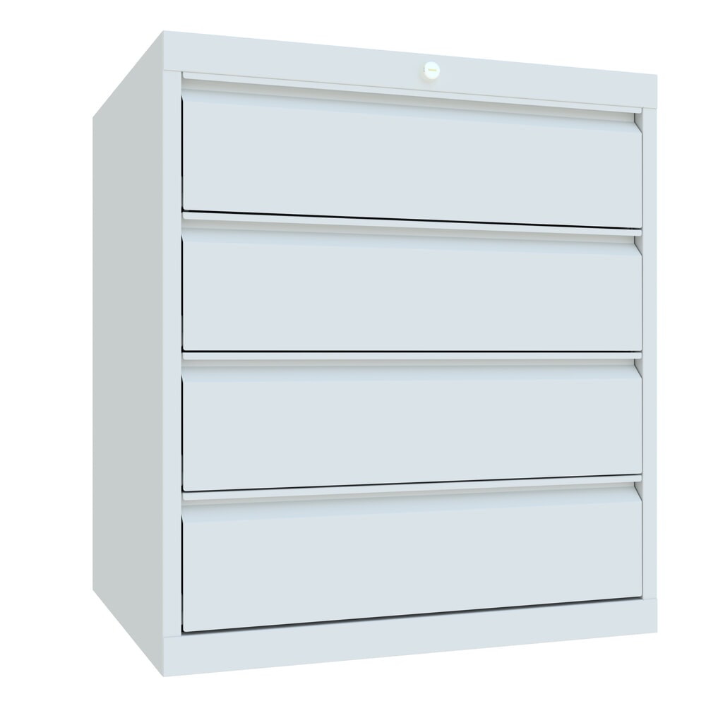 N° de l'image du produit 1 : Armoire à tiroirs PAVOY, hauteur 800 mm, tiroirs 4 x 175 mm, largeur 715 mm, gris clair, gris clair