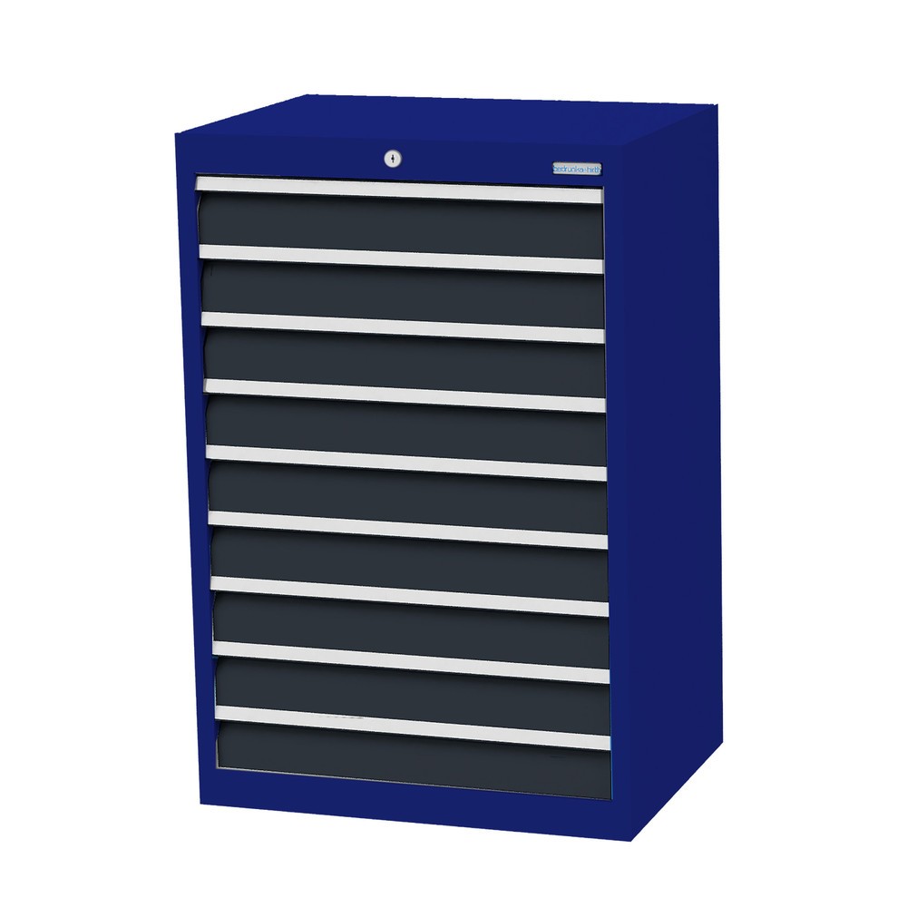 Illustration du produit: Armoire à tiroirs Profi, tiroirs de 9 x 100 mm, H x l x P 1 019 x 680 x 500 mm Bedrunka+Hirth, bleu gentiane, gris anthracite