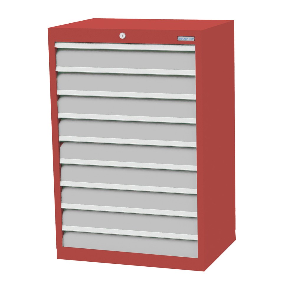 Illustration du produit: Armoire à tiroirs Profi, tiroirs de 9 x 100 mm, H x l x P 1 019 x 680 x 500 mm Bedrunka+Hirth, rouge rubis, gris clair