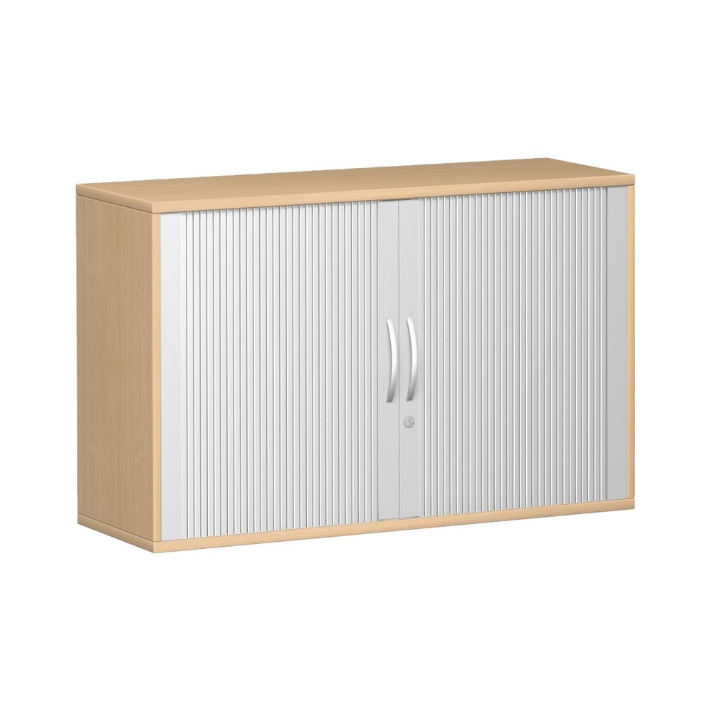 Illustration du produit: Armoire à volet transversal Profi, 2 hauteurs de classeurs, largeur 1 200 mm, hêtre