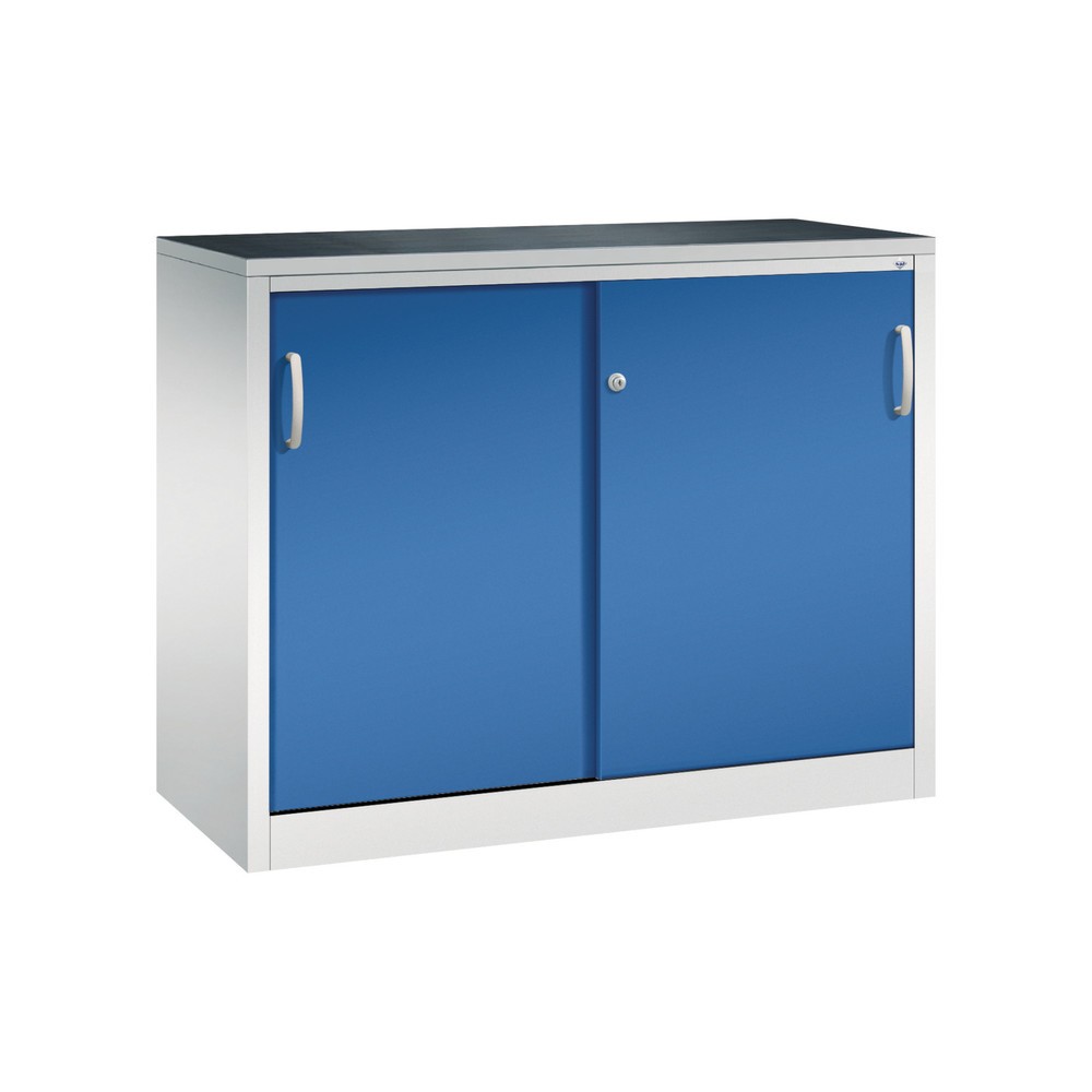 Produktabbildung Nr. 1: Armoire d’appoint d’atelier C+P avec 1 tablette, H x l x P 1 000 x 1 200 x 500 mm, gris clair, bleu gentiane