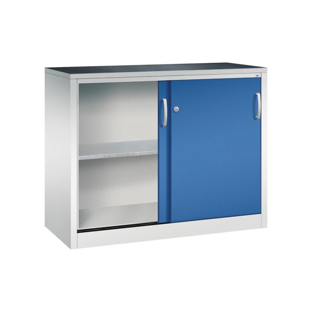 Produktabbildung Nr. 4: Armoire d’appoint d’atelier C+P avec 1 tablette, H x l x P 1 000 x 1 200 x 500 mm, gris clair, bleu gentiane
