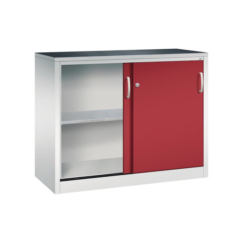 Produktabbildung Nr. 4: Armoire d’appoint d’atelier C+P avec 1 tablette, H x l x P 1 000 x 1 200 x 500 mm, gris clair, rouge rubis