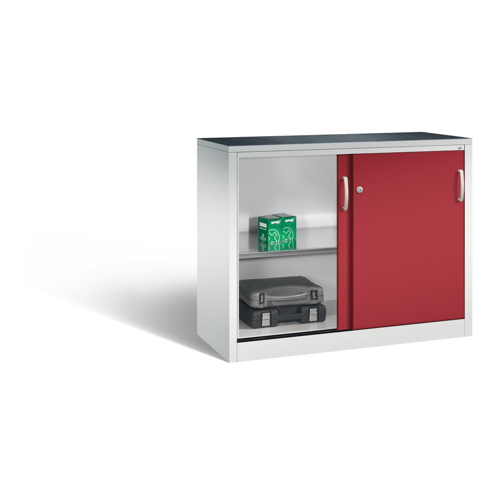 Produktabbildung Nr. 5: Armoire d’appoint d’atelier C+P avec 1 tablette, H x l x P 1 000 x 1 200 x 500 mm, gris clair, rouge rubis